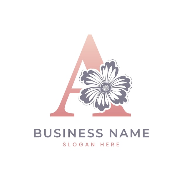 A Letter Logo with Flower Floral A Logo Feminine Luxury Logo Design