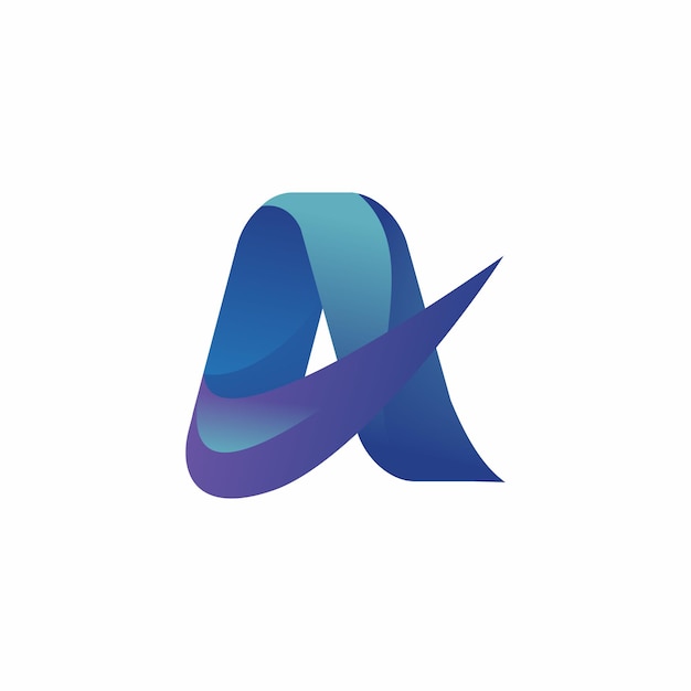 Letter A logo with simple dynamic digital and modern specifications