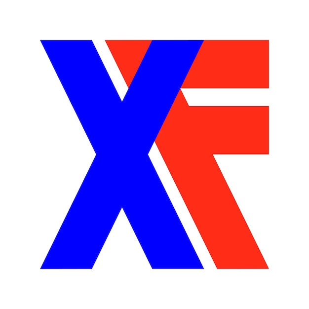 Letter logo x and f xf vector