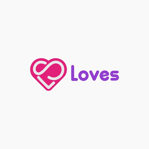 Letter LS SL loves logo design vector illustration Isolated object on background