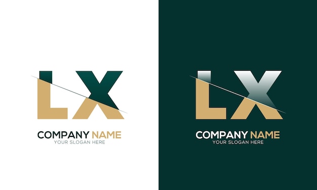 Vector letter lx or xl cutting and linked logo with creative monogram logo design