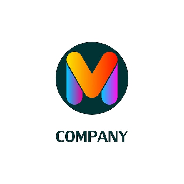 Letter M Alphabetic Logo Concept Mobile Media Company Logo Design Template Colorful Modern