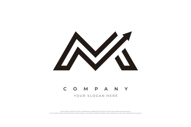 Letter M Arrow Logo Design Vector Template