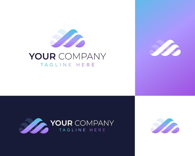 Letter M colorful logo design vector