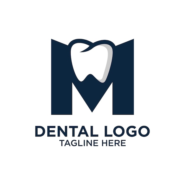 Letter M Dental Logo Design Template Inspiration Vector Illustration