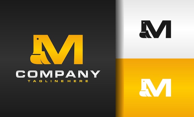 letter M excavator logo