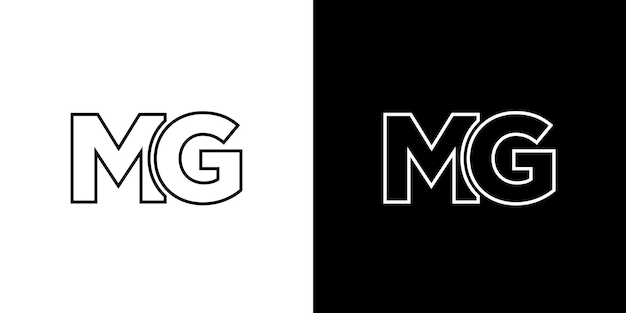 Vector letter m and g mg logo design template minimal monogram initial based logotype