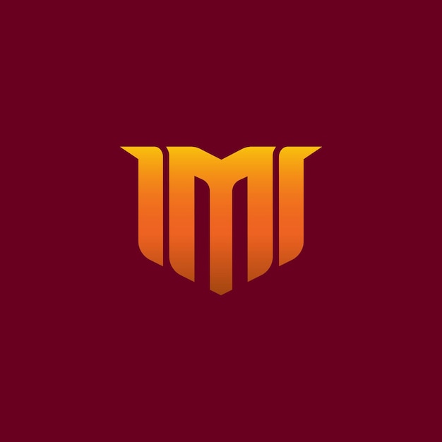 Letter M Gaming Esport logo design creative logo on maroon background esport letter logo design concept template