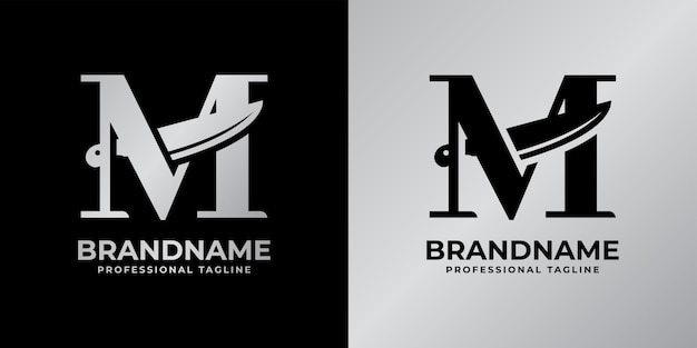 Letter M Knife Logo Suitable for any business related to knife with M initial