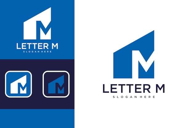 letter m logo design or building with letter m logo design