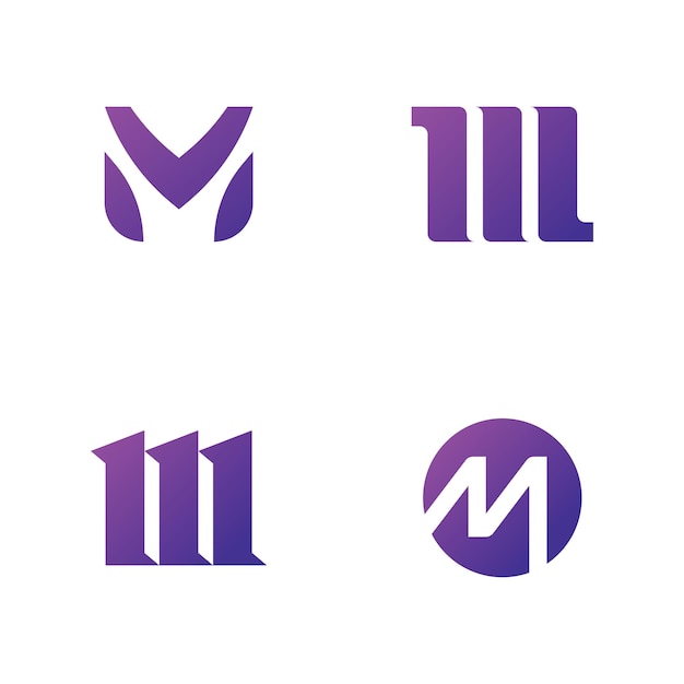 Letter M logo design template elements