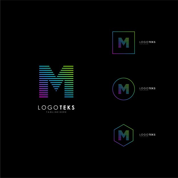 Letter M logo icon design template elements