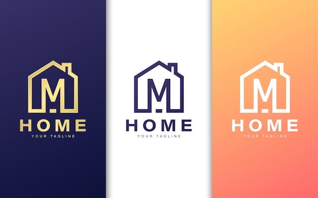 Letter M logo template. Modern home logo concept