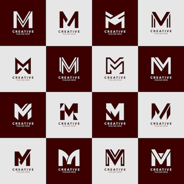 letter m logo vector collection