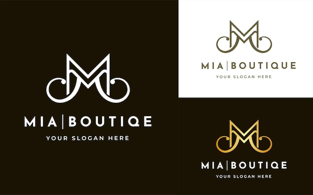 Letter M Luxury Boutique Logo Design Template