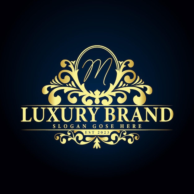 Letter m luxury brand logo concept for your royal brand