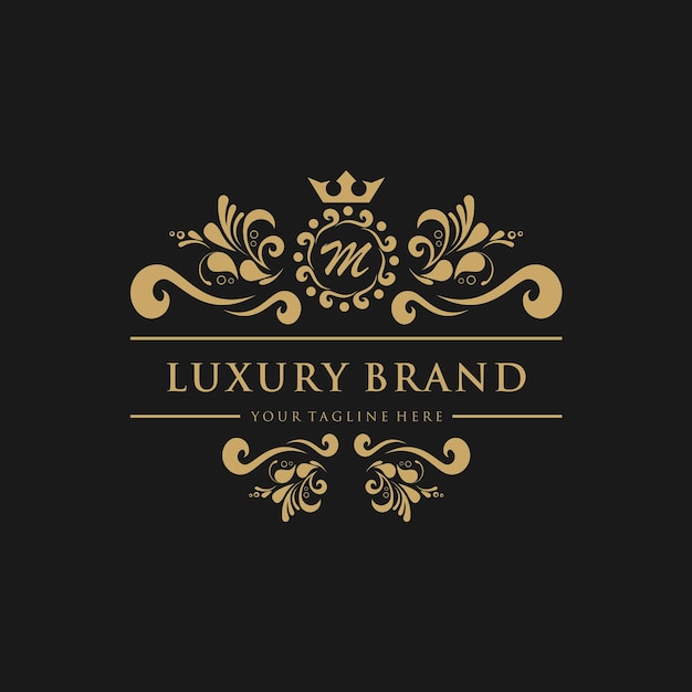 letter m luxury logo design template