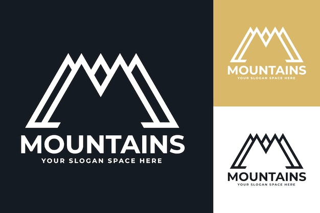 Letter m mountains vector logo design