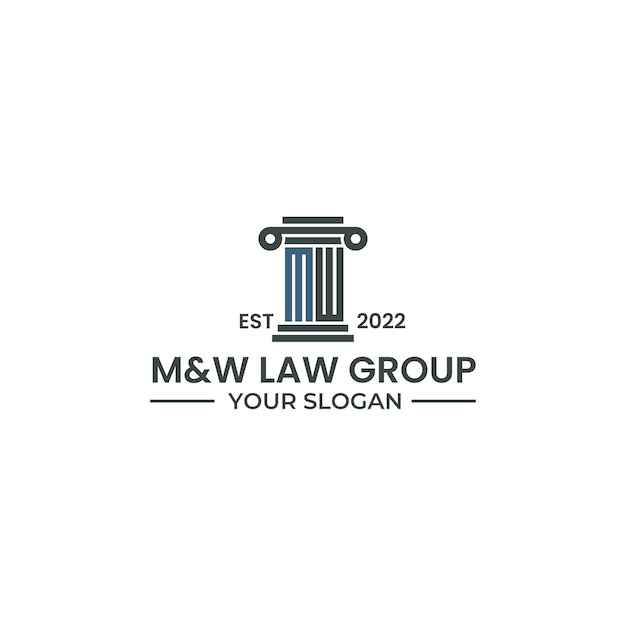 letter M and W logo design for law firm