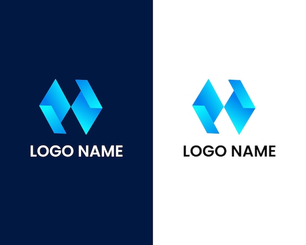 letter m and w modern logo design template