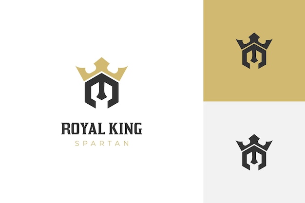 Letter M with King spartan simple logo design suitable for game developer or esport team identity