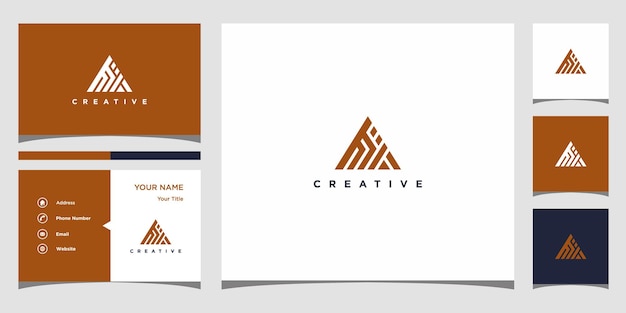 Letter ma logo design and business card premium vector Premium Vector