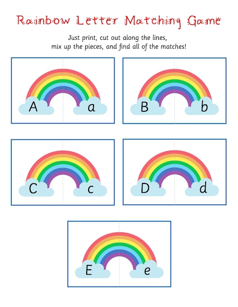 Letter matching game uppercase and lowercase worksheet alphabet activity for preschool and kinder