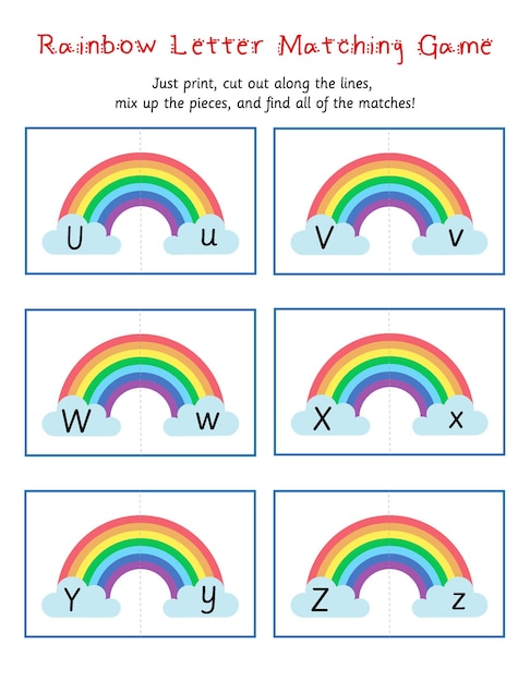 Letter matching game uppercase and lowercase worksheet alphabet activity for preschool and kinder