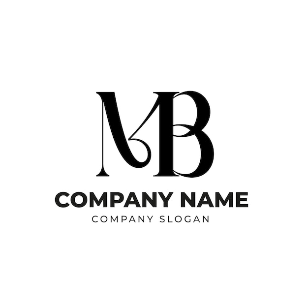 Vector letter mb monogram logo design stylish minimalist