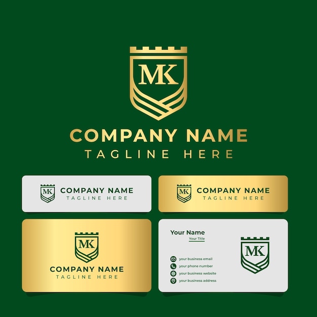 Letter MK Monogram Shield King Logo, suitable for any business.