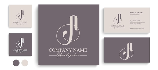 A letter monogram Elegant luxury A logo Calligraphic style Corporate identity and personal logo Vector design