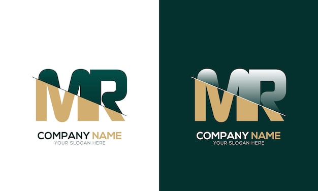 Vector letter mr or rm cutting and linked logo with creative monogram logo design