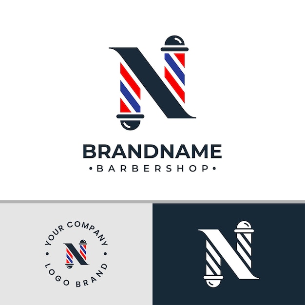 Vector letter n barbershop logo suitable for any business related to barbershop with n initial