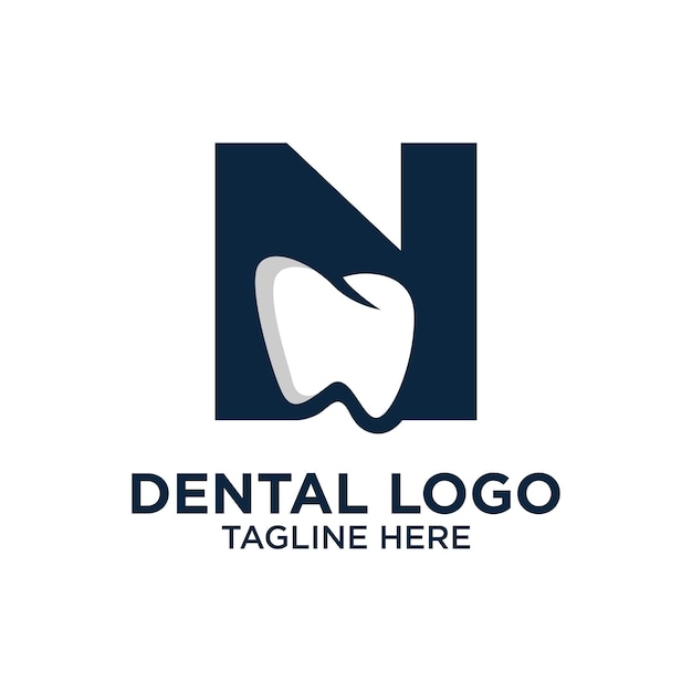 Letter N Dental Logo Design Template Inspiration Vector Illustration