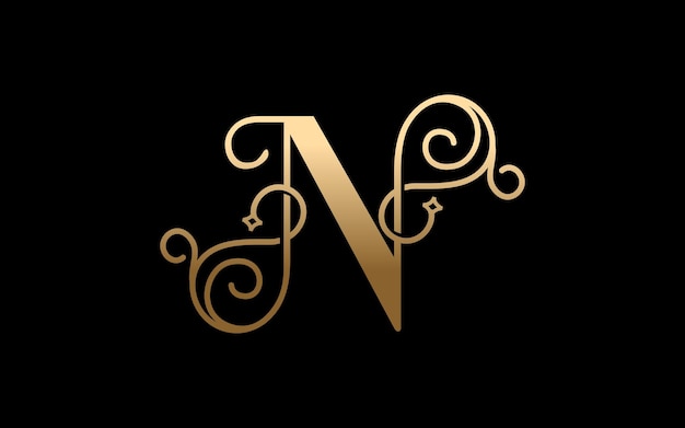 Letter N Elegant Luxury Logo Design