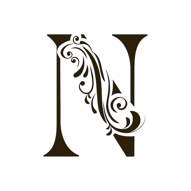 letter n floral logo