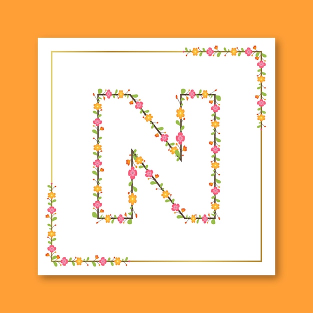 Letter N floral Wedding decoration Design