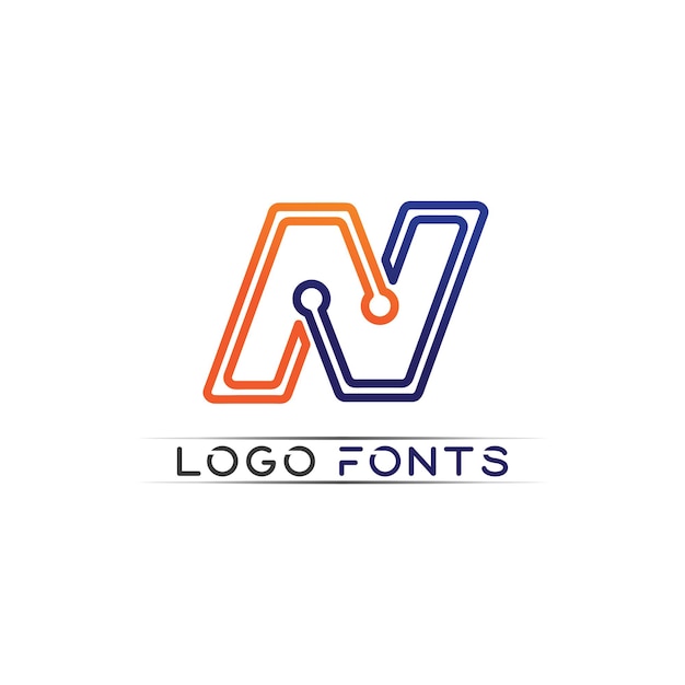 Letter N and font  Logo Template vector icon illustration design