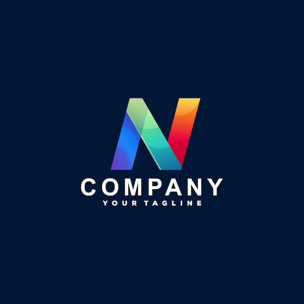 Letter n gradient logo design