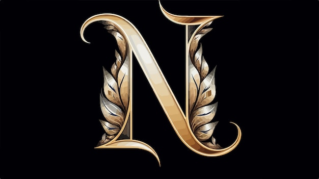 Vector the letter n is a symbol of the alphabet