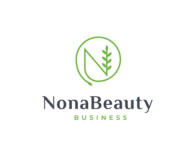 Letter N leaf logo design concept Initial symbol for corporate business identity Alphabet vector