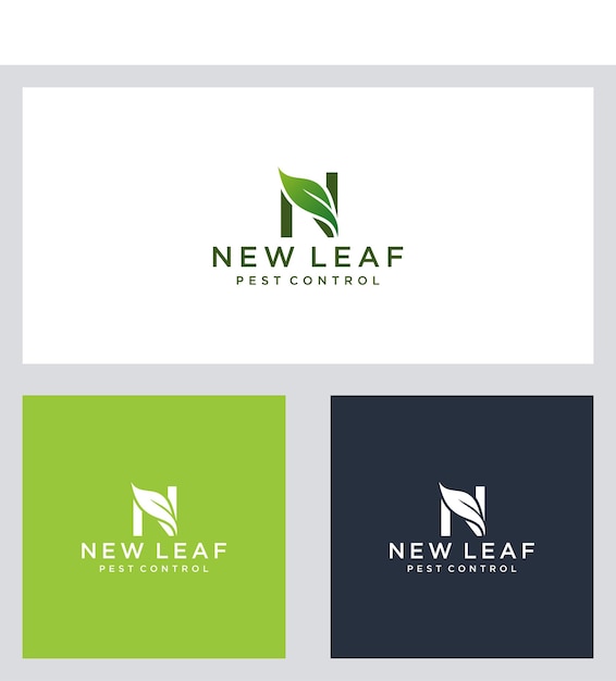 Letter N leaf logo