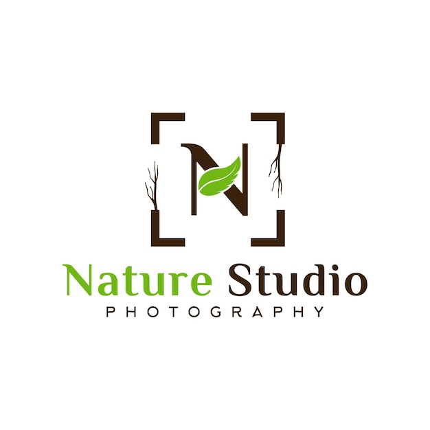 Letter N leaf root Logo For Photo Studio Design Inspiration