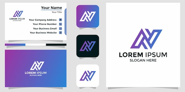 Letter N logo and branding card