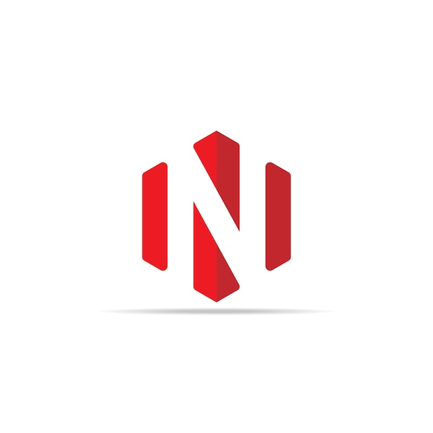 Letter N logo icon in hexagonal shape for business corporate logo