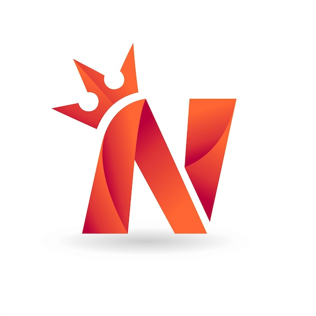 letter N logo with crown concept