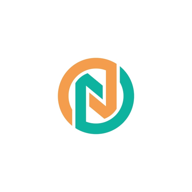 Letter N round logo design