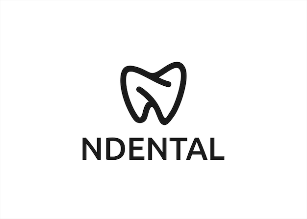 letter n teeth logo design vector illustration