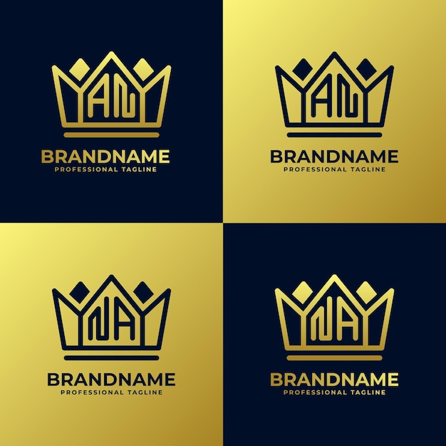 Vector letter an and na home king logo set suitable for business with an or na initials