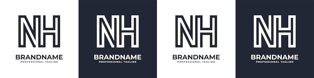 Letter NH or HN Global Technology Monogram Logo suitable for any business with NH or HN initials